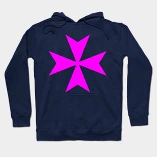 St. John's Cross / Maltese Cross (pink) Hoodie